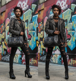 Rockstar Studded Leather Handbag | Black