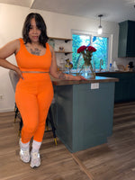 Ribbed Athleisure Set| Orange