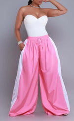 Side Stripe Windbreaker Pants|Pink