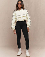 Sporty Jacket High Waist Legging Set| Black