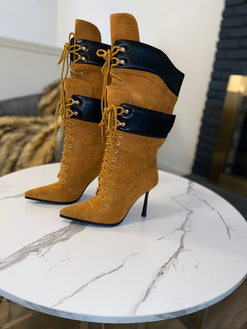 Fly Girl Stiletto Boots| Yellow