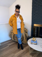 Oversized Fleece Shacket| Golden Mustard